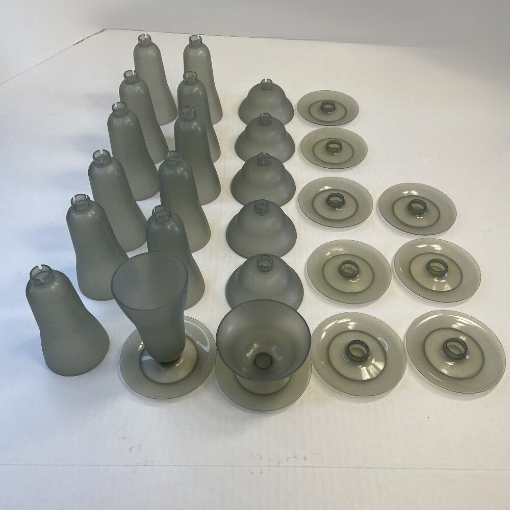 Vintage Tupperware 12 Parfait Cups 6 Sundae Dessert Pudding Cups 10 Bases Gray